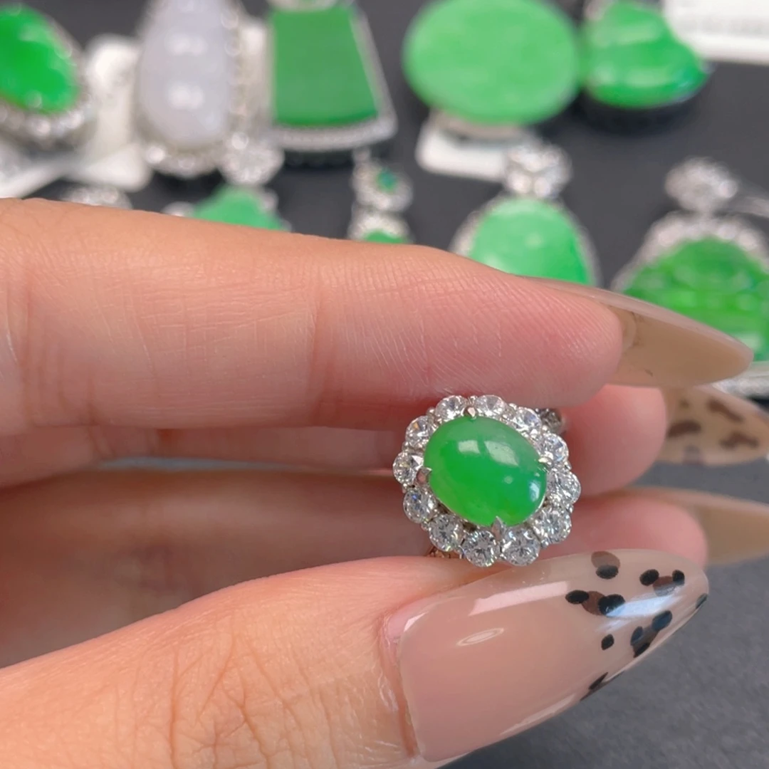 翡翠银S925镶嵌吊坠(不含链)