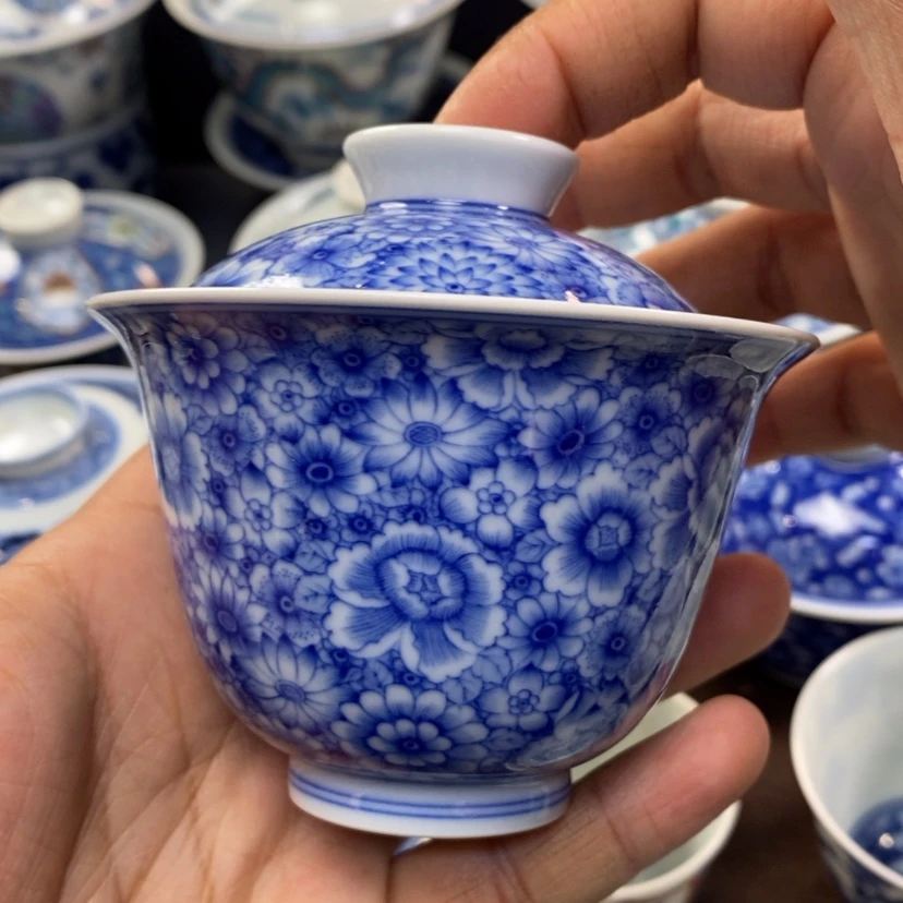 【闪购商品】景德镇青花瓷盖碗
