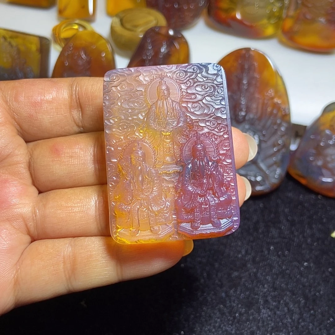 琥珀颈饰未镶嵌缅甸天然琥珀吊坠