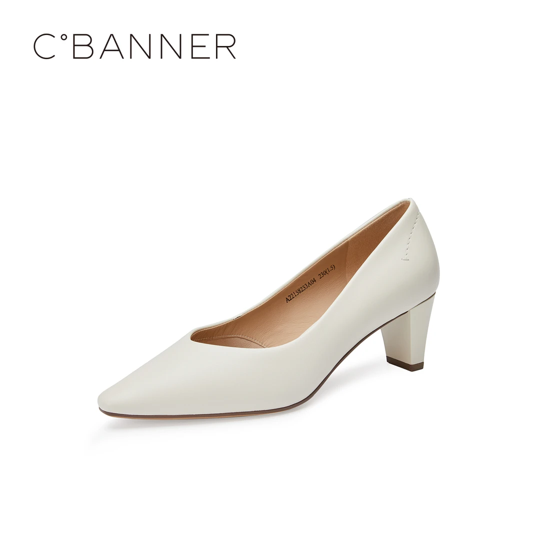 C.BANNER/千百度女鞋春季新款浅口简约优雅气质高跟单鞋A22158233