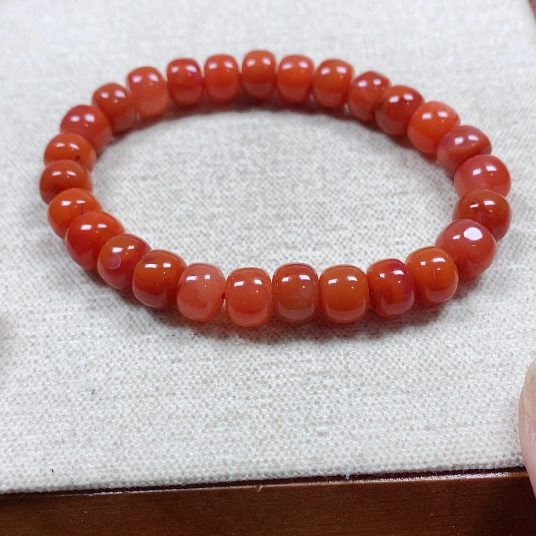 南红玛瑙未镶嵌手串卡8