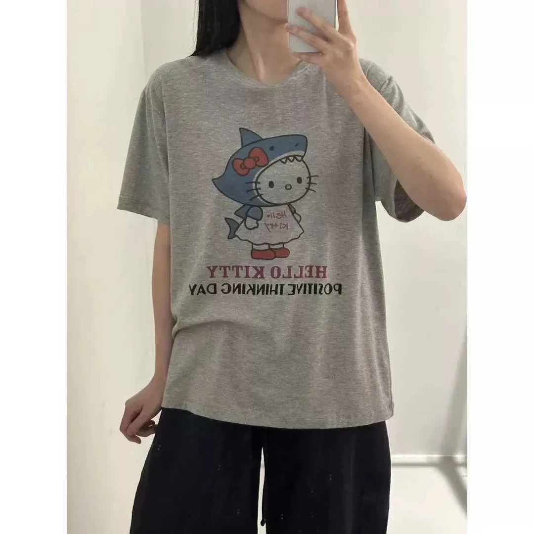 pepper 2025夏季新款 韩国东大门代购 可爱kitty卡通短袖t恤