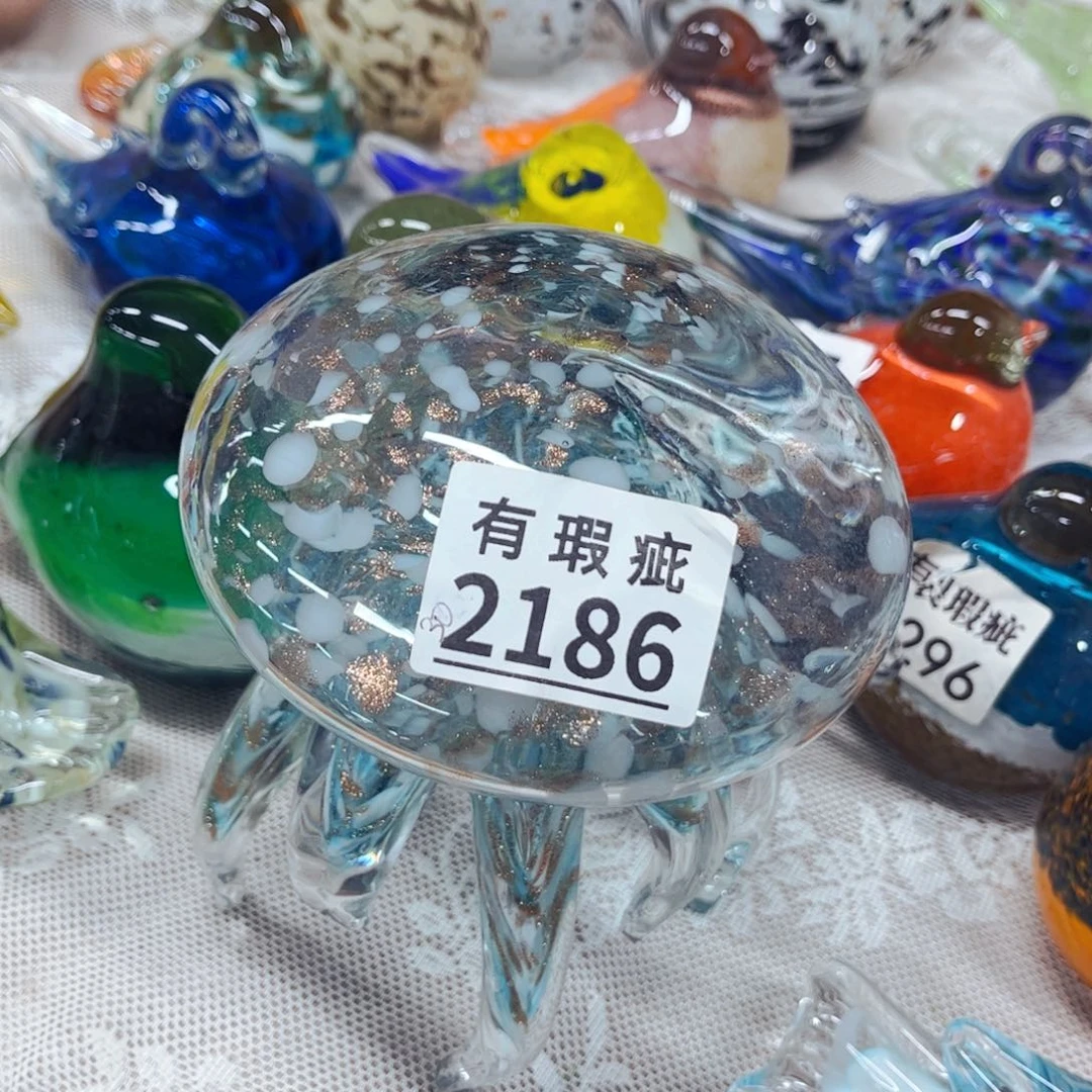 水母2186 家悦美居琉璃摆件瑕疵