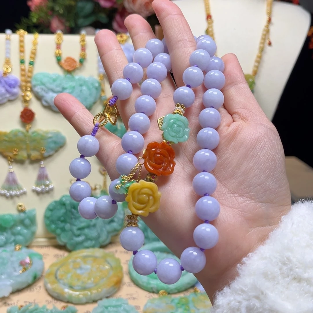 翡翠颈饰未镶嵌紫