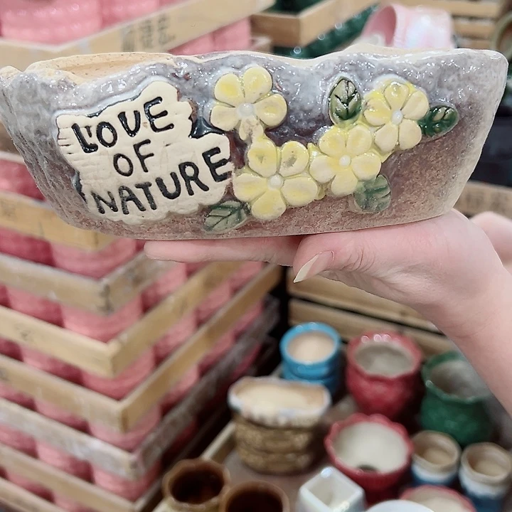 有孔.凑满10元发货多肉陶瓷花盆！