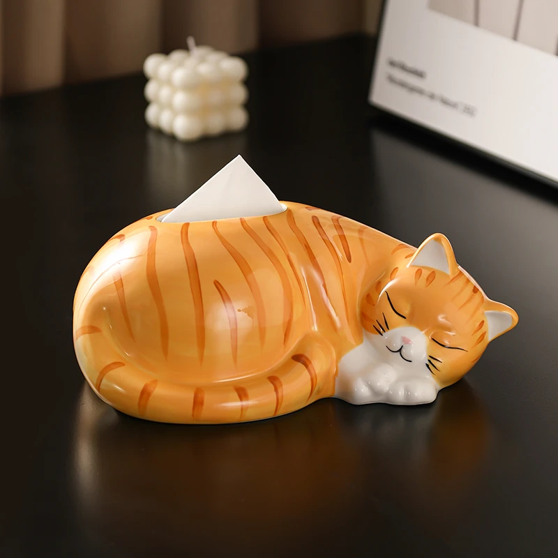 网红抽纸盒可爱风家用客厅茶几萌趣猫咪装饰纸巾盒餐桌纸巾收纳盒