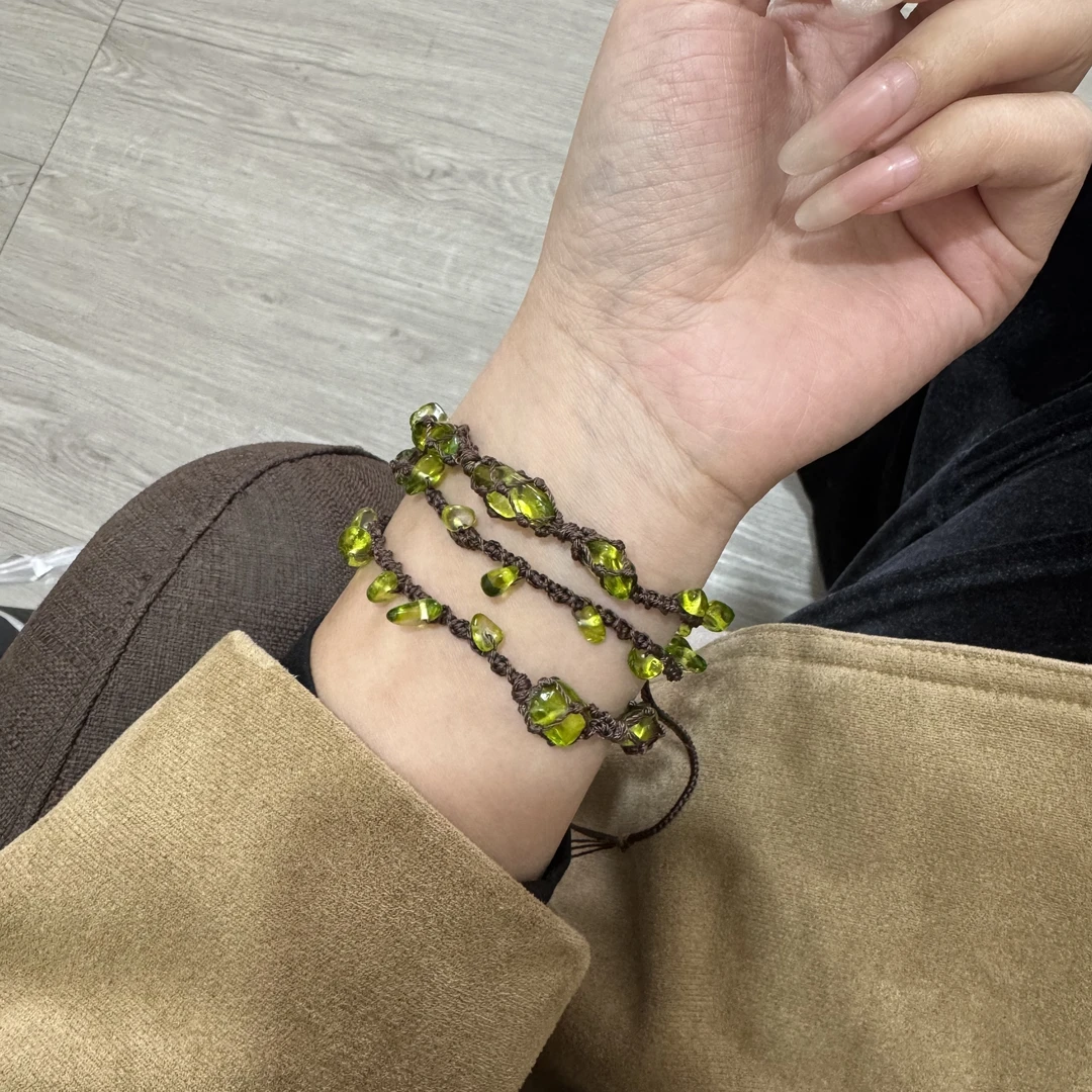 小清新森系手绳手工diy编绳绿橄榄藤蔓手链材料包