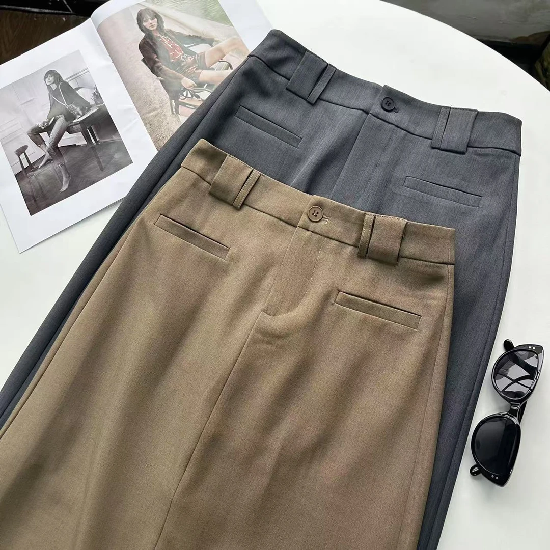 小静折扣~Z135  高腰通勤百搭中长款西装一步裙半身裙（卡码拍大）