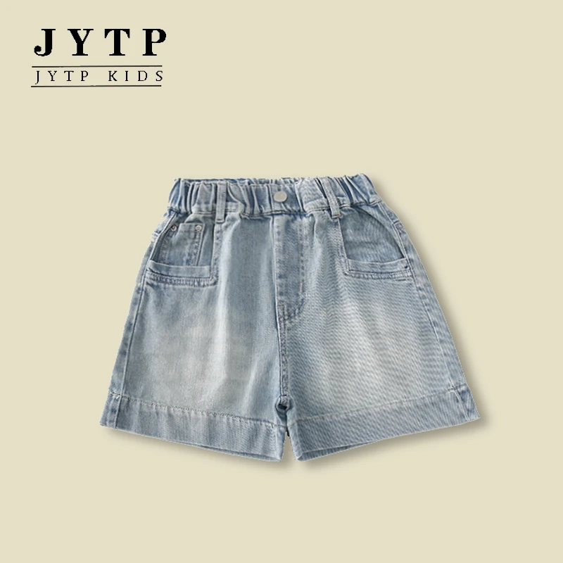 夏季新款女童纯色牛仔短裤洋气儿童童装裤子女孩子zb5613简约童品