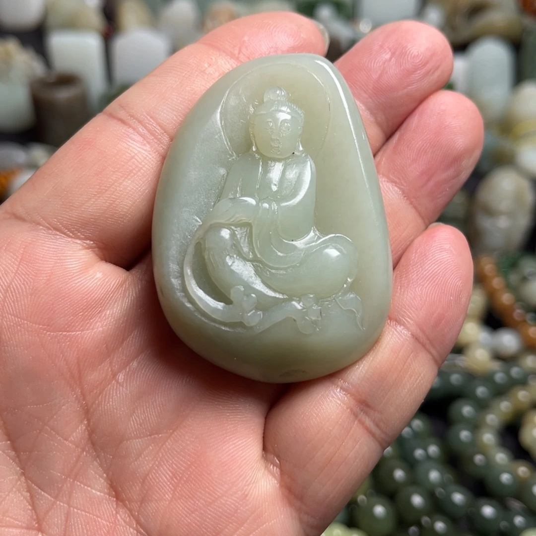和田玉（青白玉）未镶嵌吊坠(不含链)