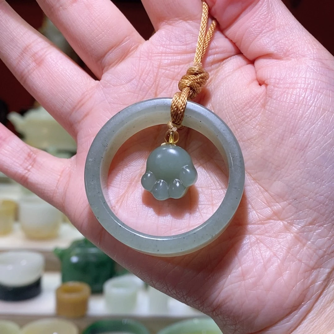 未镶嵌和田玉挂件和田玉青花挂件