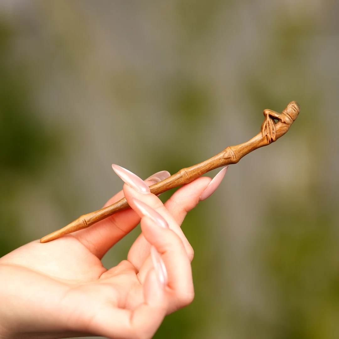 15cm【小短竹】绿檀木竹子发簪新中式竹节簪子女木质短簪子小簪挽发