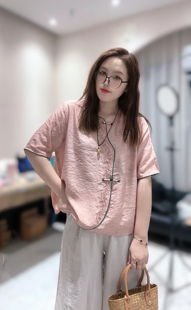 【国风～】盘扣气质小衫～刺绣提花设计感～雅系列～