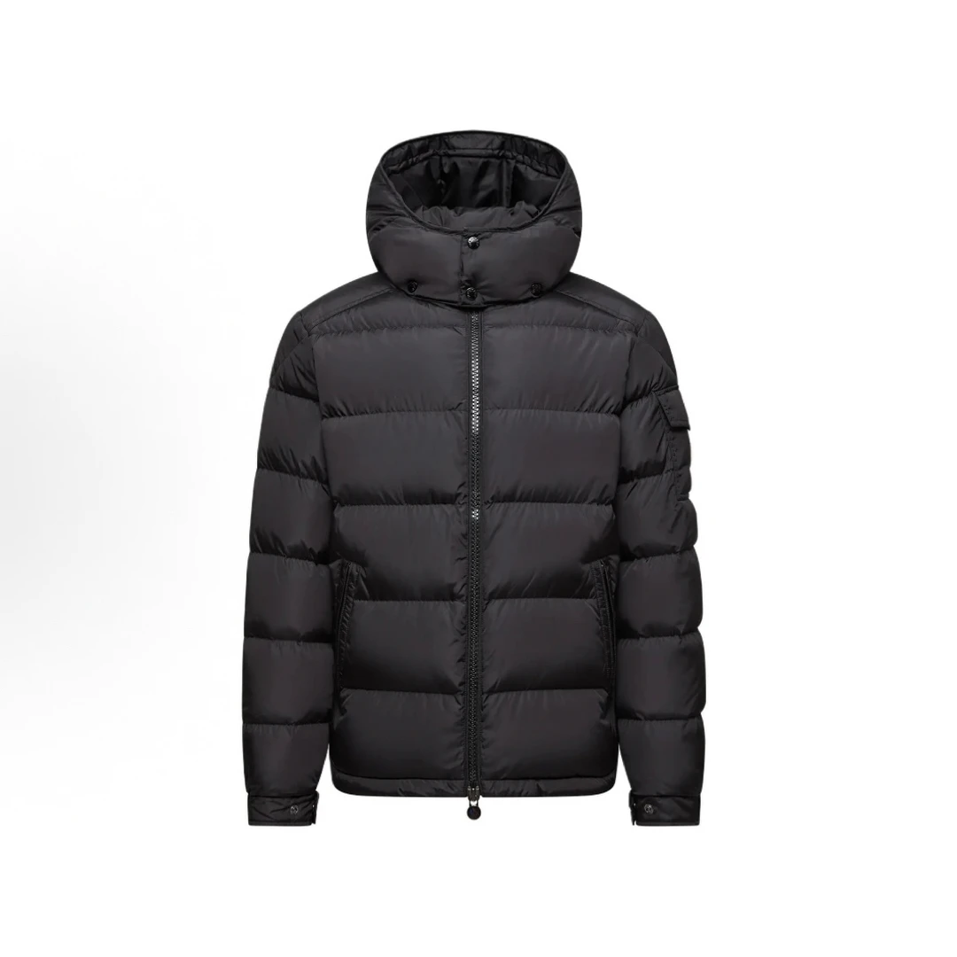 Moncler/盟可睐 25新款黑色冬季尼龙防风连帽厚款羽绒服 哑光MAYA