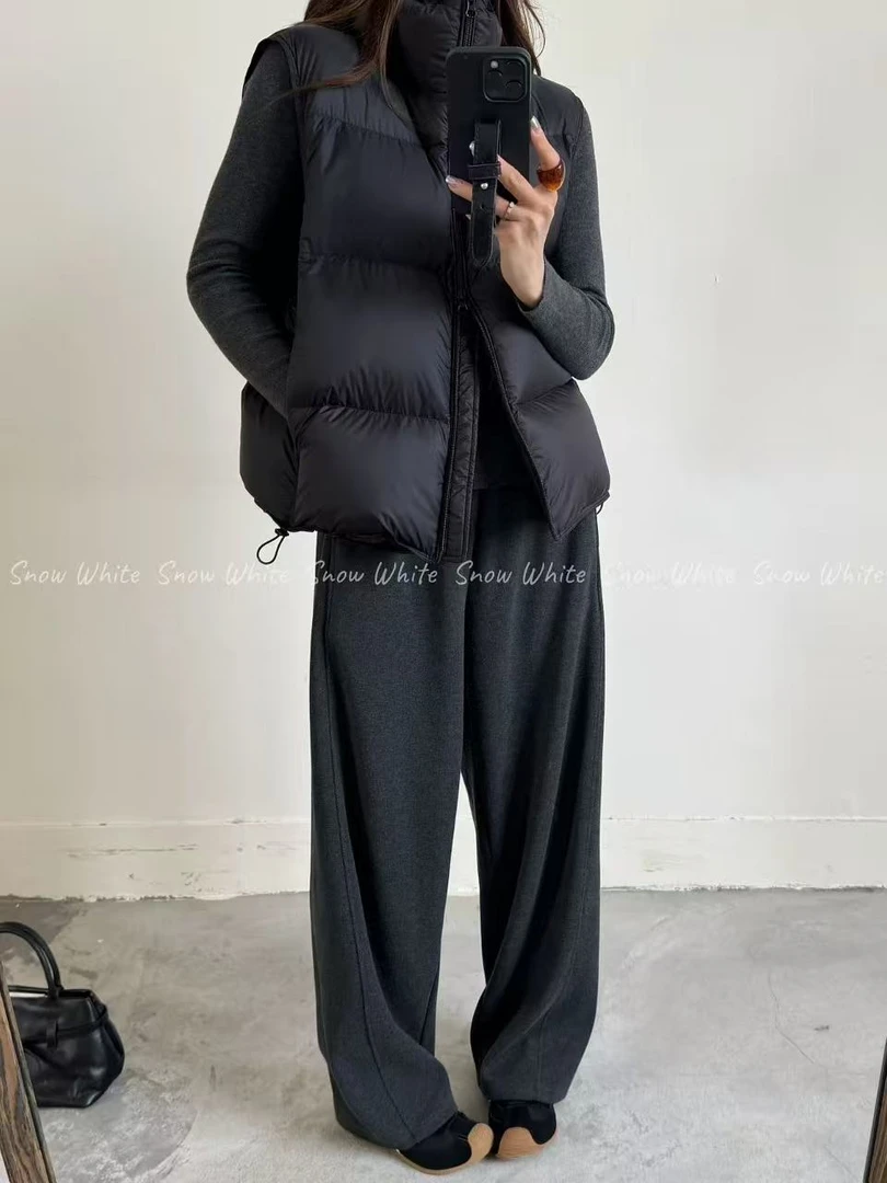 木子静-「奶芙香颂」百搭高端云朵泡芙白鸭绒羽绒马甲-C