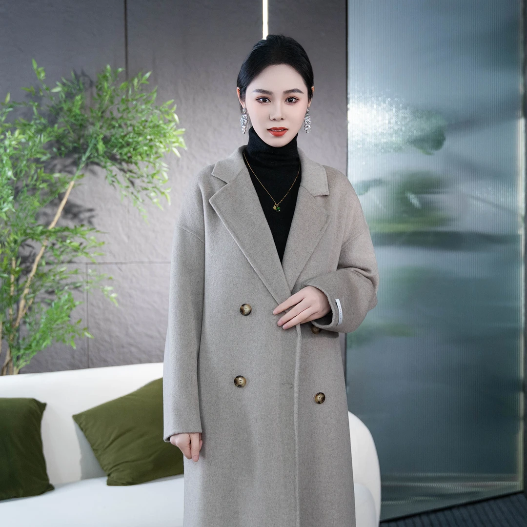 【丽爷】R23-01灰色毛呢外套