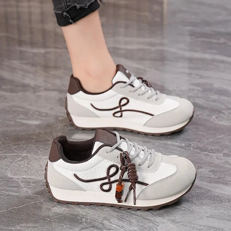 德训鞋女时尚复古阿甘鞋2025春秋新款小白鞋超火百搭休闲运动板鞋