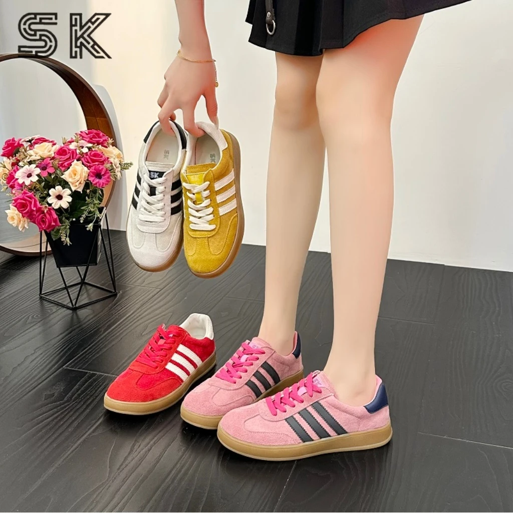 【韩国设计潮牌】SK夏日氛围感斜杠色彩百搭时尚休闲系带德训鞋S808