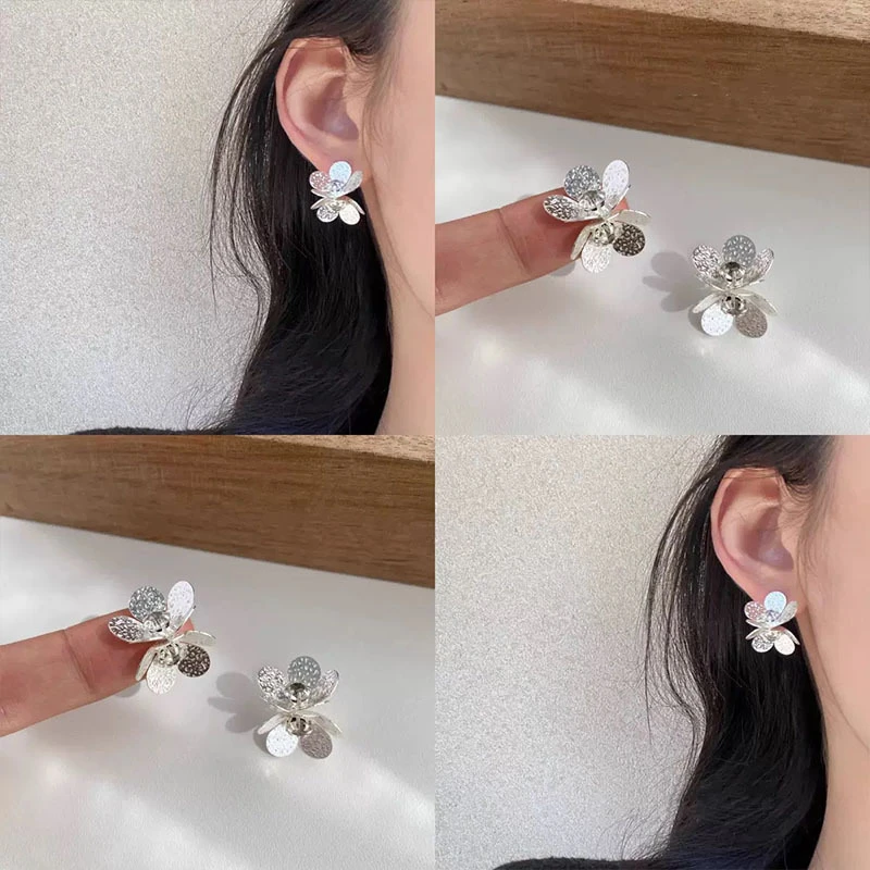925银耳饰 银色蝴蝶耳钉女小众精致高级感爆款耳饰