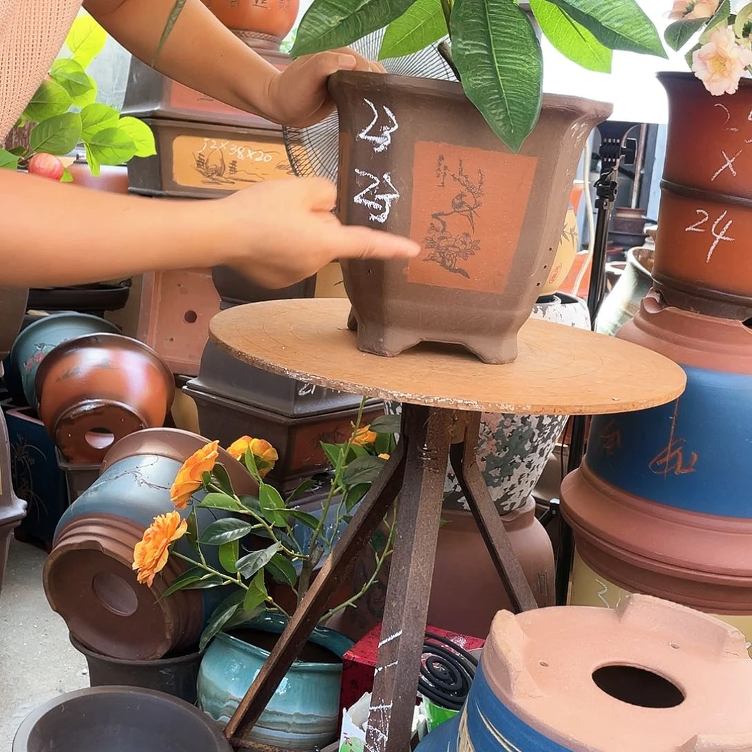 23红切角四方花盆紫砂花盆