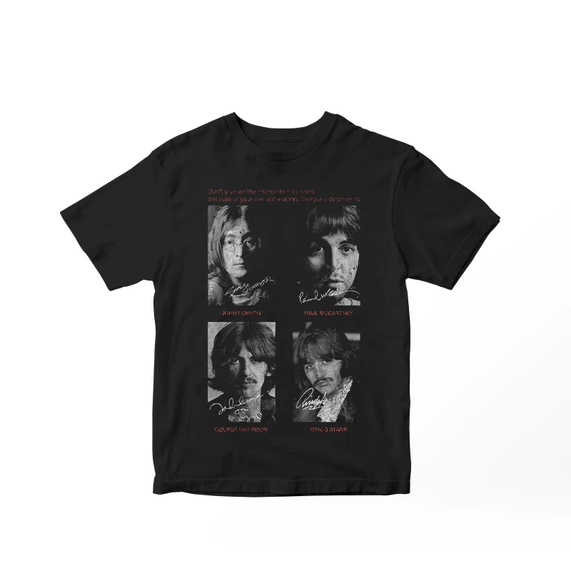 The Beatles披头士甲壳虫乐队vintage复古摇滚短袖男女重磅棉T恤