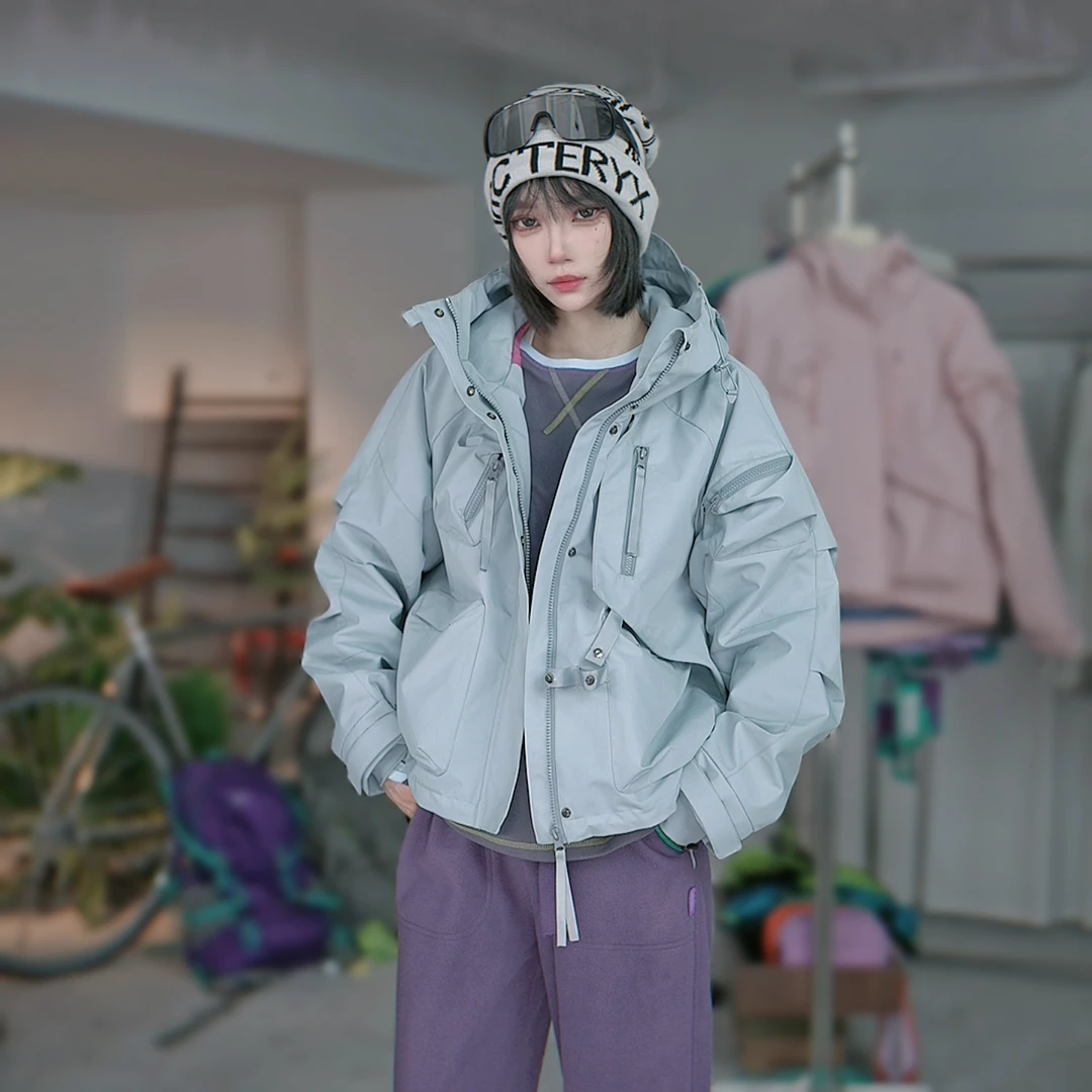 Sports Outdoor-9111山系户外女生新款加绒休闲外套连帽夹克外套