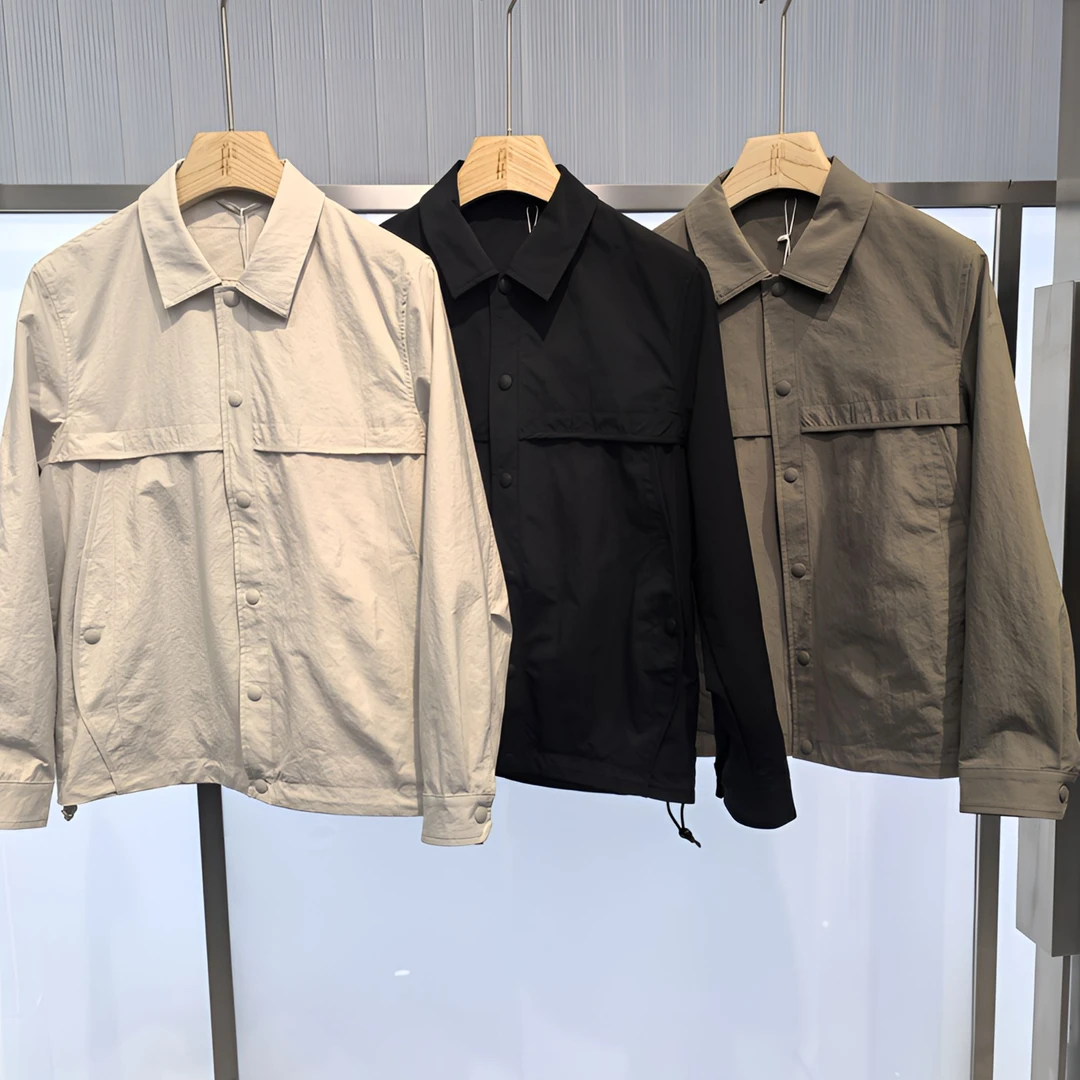 蛋先生2025春季微阔新款时尚翻领潮流男夹克外套百搭潮流25036