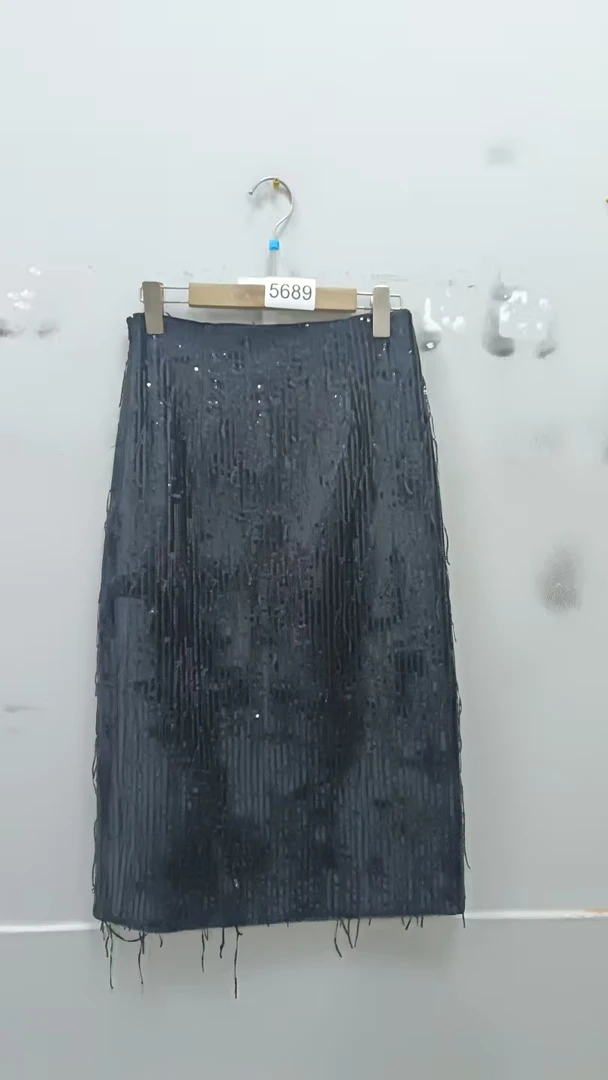 纯色其她半身裙短裙女士高腰半裙流苏女装5689