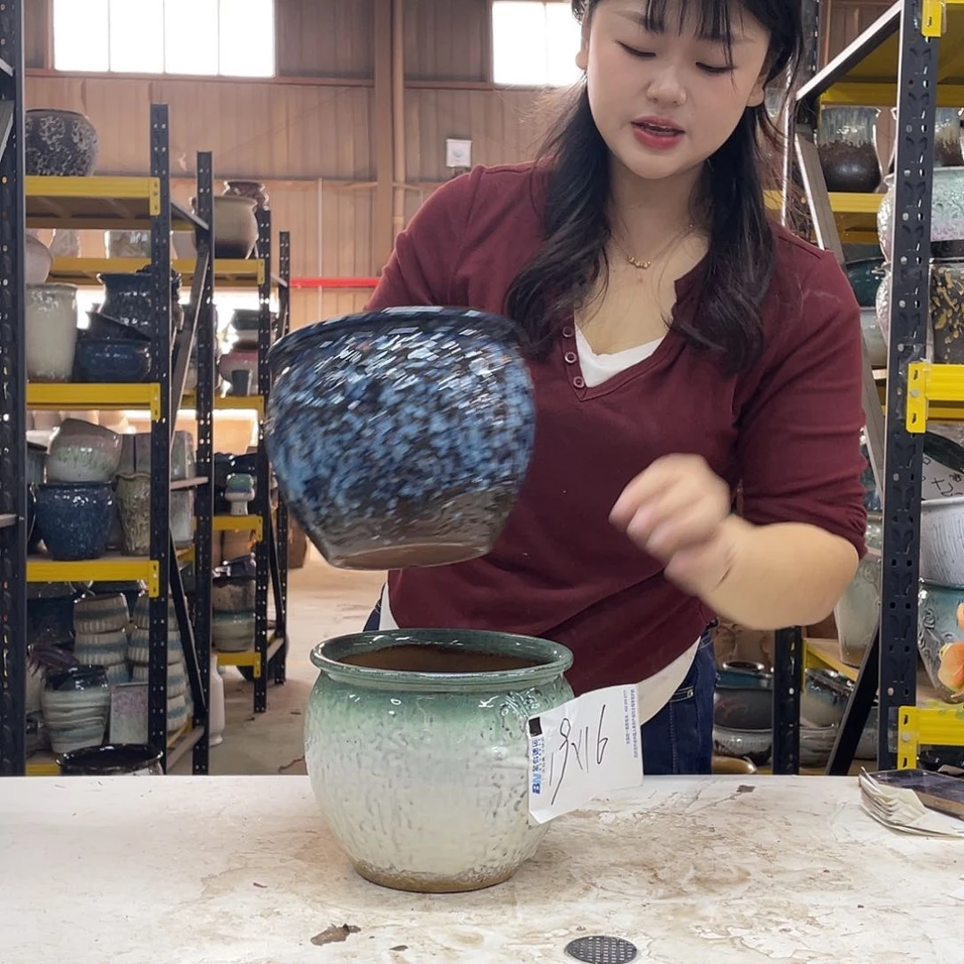 宜兴紫砂粗陶花盆