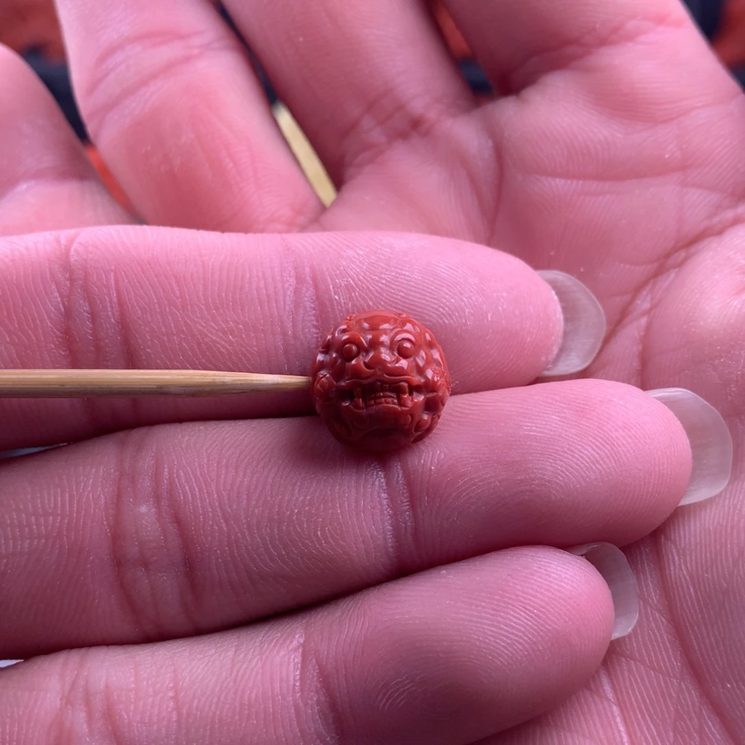 南红玛瑙精工雕刻貔貅珠12+未镶嵌