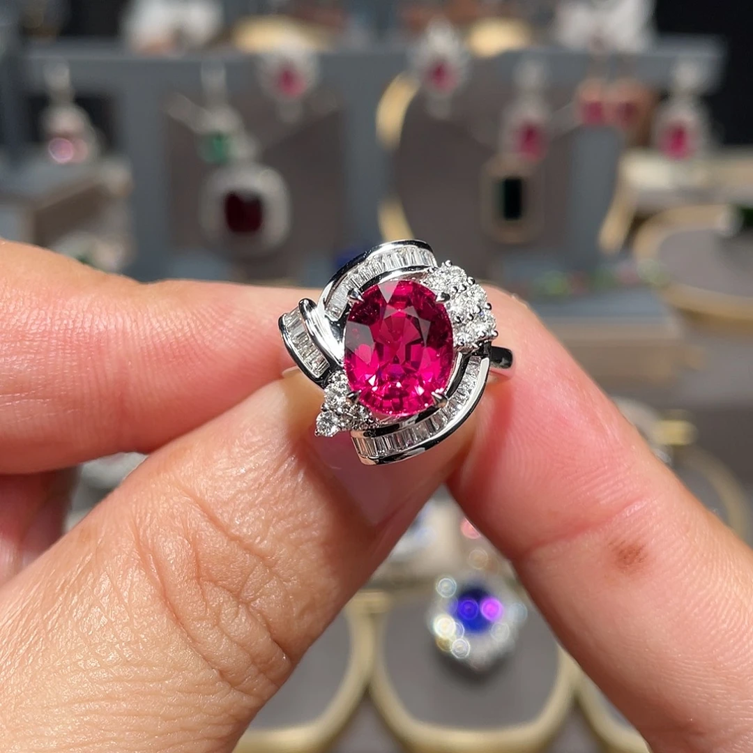 碧玺戒指18K金镶嵌3.92ct