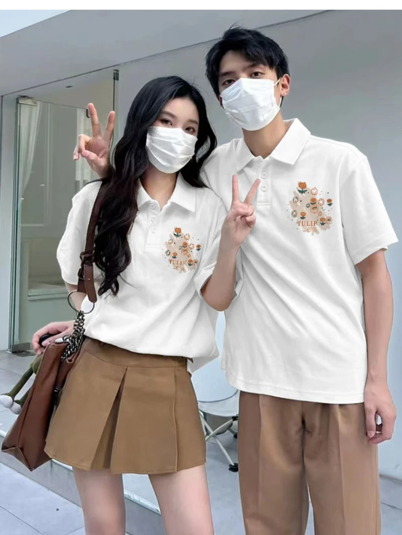 夏季新款重磅260gPOLO衫情侣装短袖T恤大码300斤宽松纯棉休闲上衣