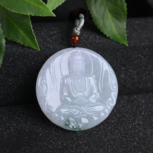 (生肖狗/猪)天然翡翠阿弥陀佛挂件（YP3045）十二生肖守护神