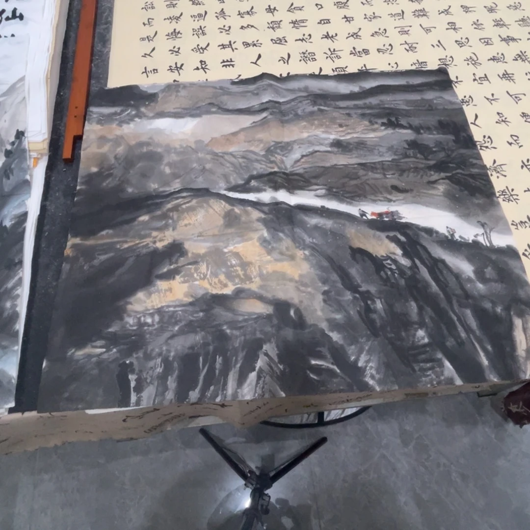 听***雨宣纸斗方康海江老师