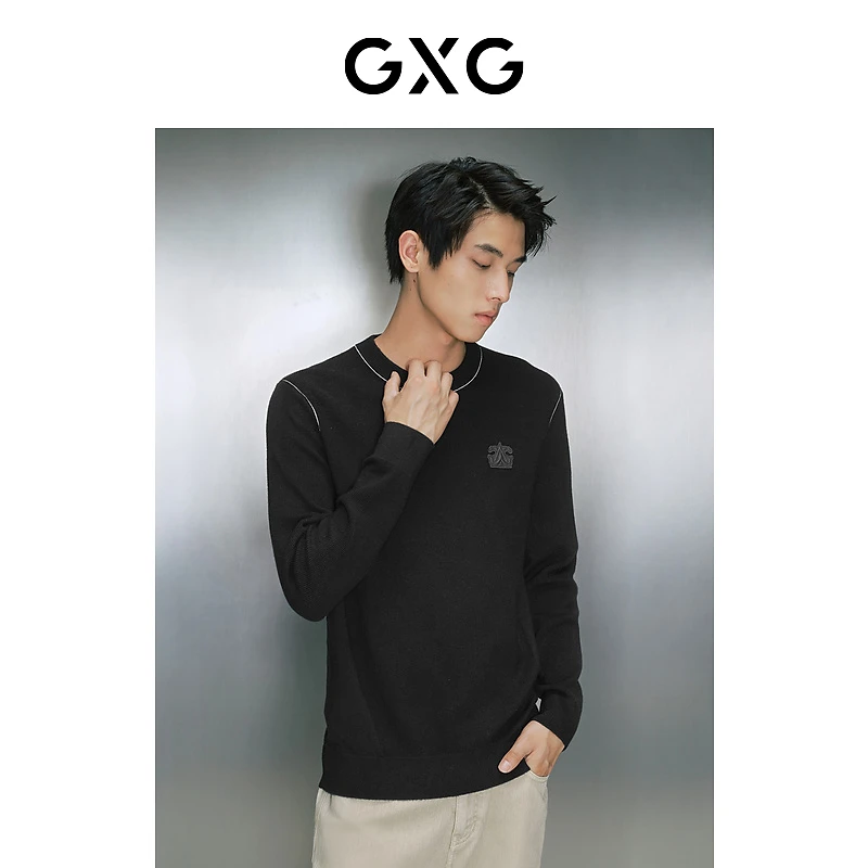 GXG男装 零压含羊毛圆领毛衣针织衫23年#GED12030994