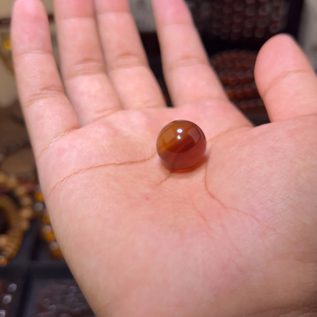 琥珀未镶嵌颈饰16mm单珠（有瑕疵）