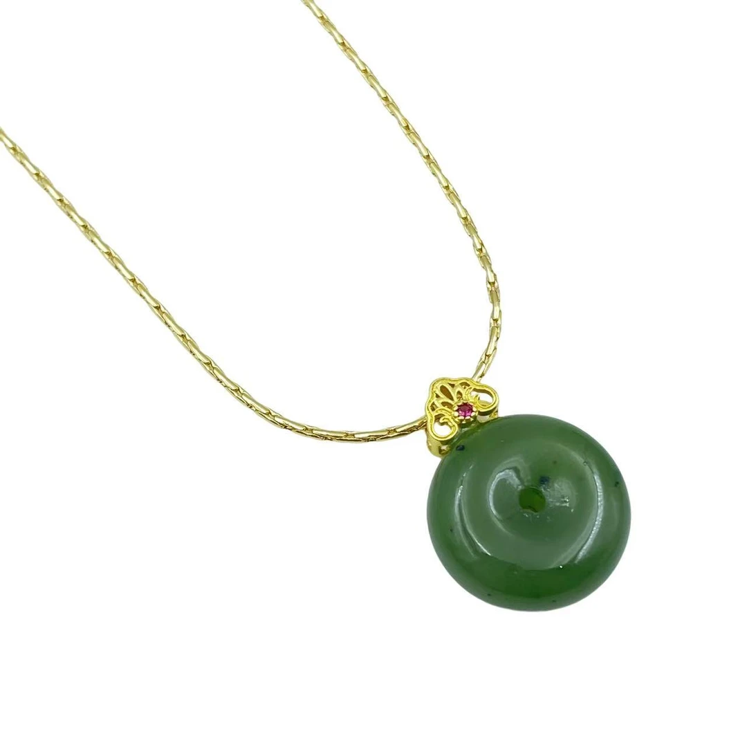 和田玉平安扣吊坠Y2426（不含链）