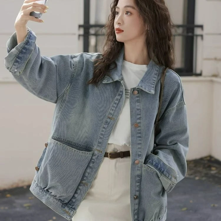 韩版气质宽松休闲牛仔外套女2025春季新款设计感洋气减龄夹克上衣