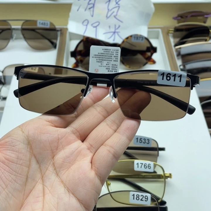 茶水晶半框眼镜 1611