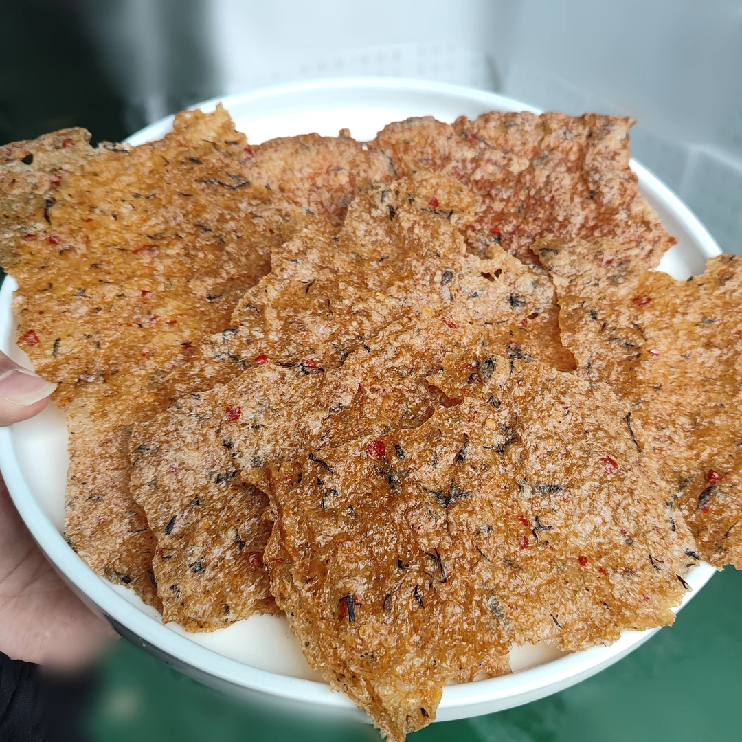 大别山农家纯手工蒿子锅巴原味香辣味锅巴好吃零食半斤装