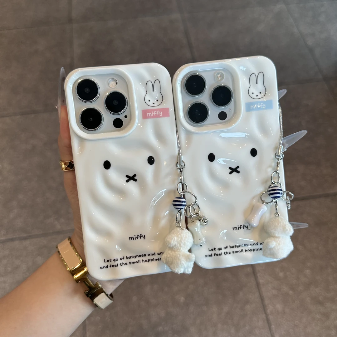 Lucky米菲兔小狗挂绳适用iPhone15/16pro陨石纹手机壳14苹果1312