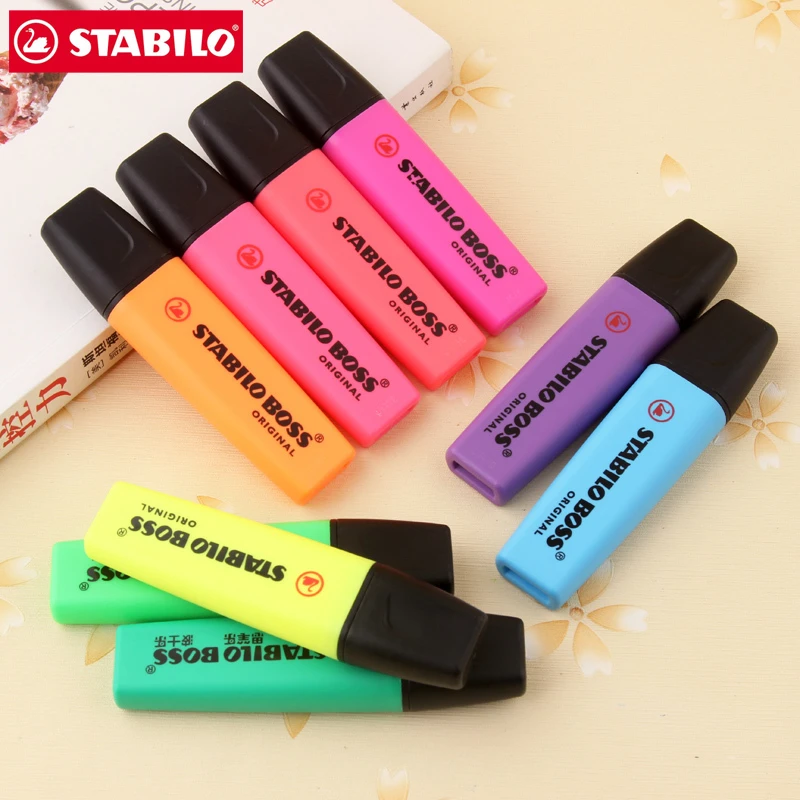 德国Stabilo思笔乐 波士乐BOSS70荧光笔 彩色标记笔 划重点记号笔