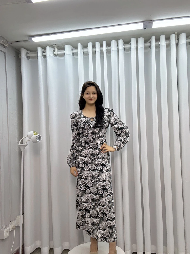 新款多花连衣裙 碎花 显瘦 长袖 时尚