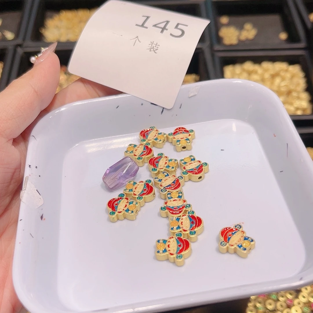 紫晶珠宝半成品银S925镀金镶嵌145