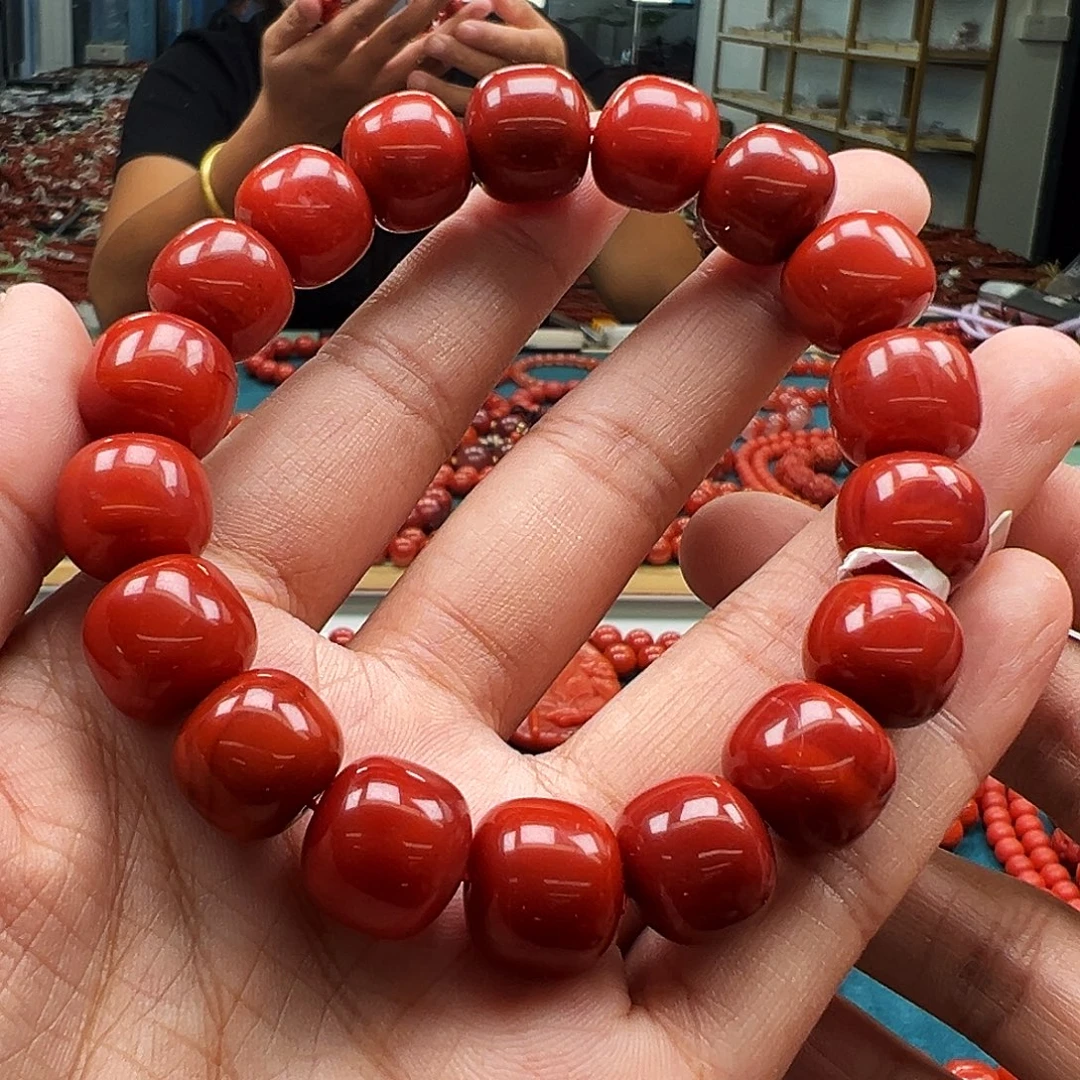未镶嵌手串南红玛瑙锦红色南红13