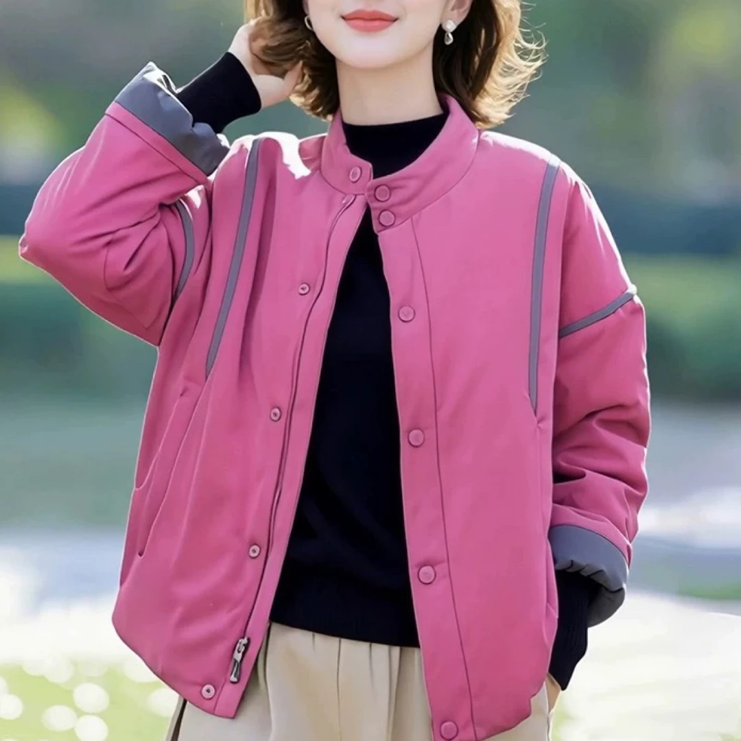 2025秋冬季时尚百搭休闲宽松立领女韩版小棉袄