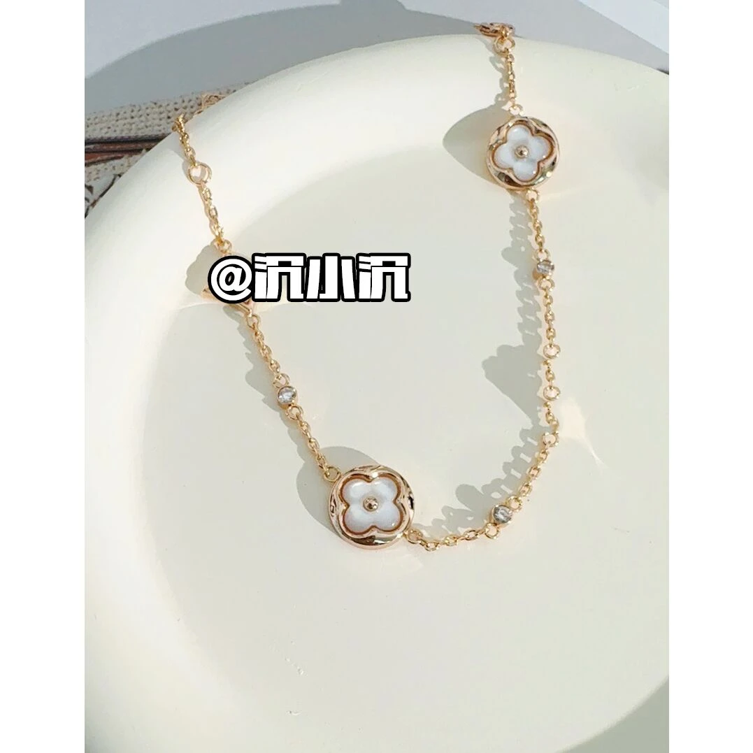 铜合金贝壳手链 【白色老花】轻奢百搭高级四色白花经典手链L04