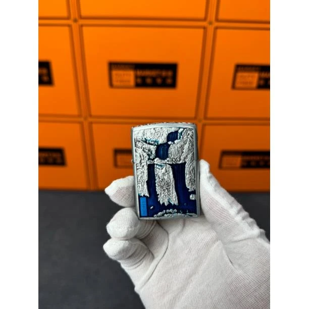 Zorro佐罗 古银六面浮雕高山流水他唐草纹煤油打火机（需自备油）