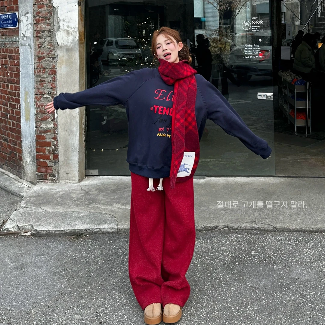 XIAOXIN【恭喜发财裤】显瘦宽松百搭高腰阔腿休闲裤LWJ24A1K119