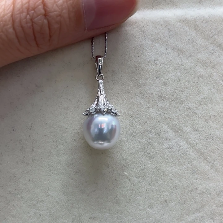 吊坠(不含链)银S925镶嵌海水珍珠10-11m 18号